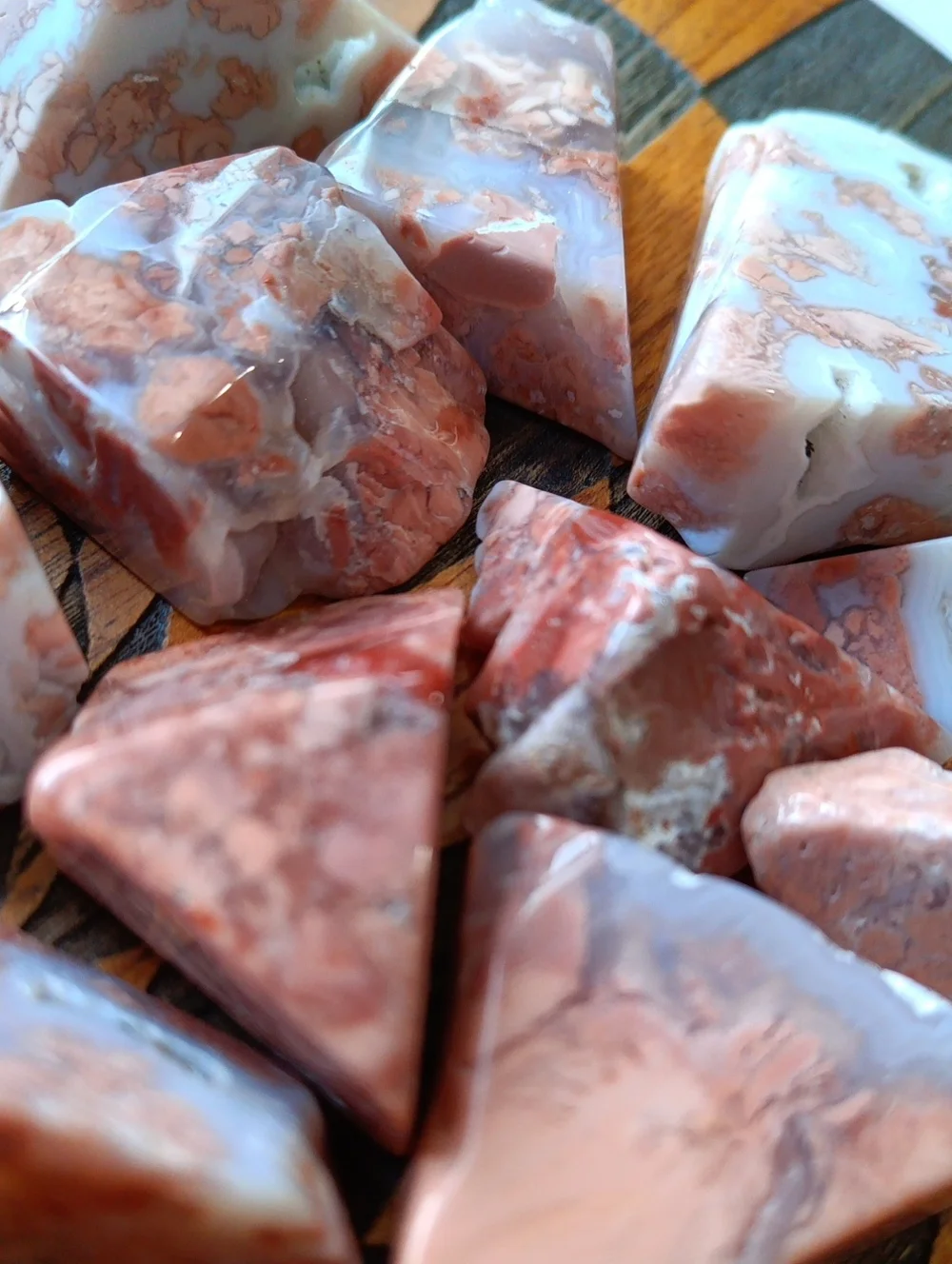 Polished Pink Agate / Cotton Candy Agate Freeform Lot (11)